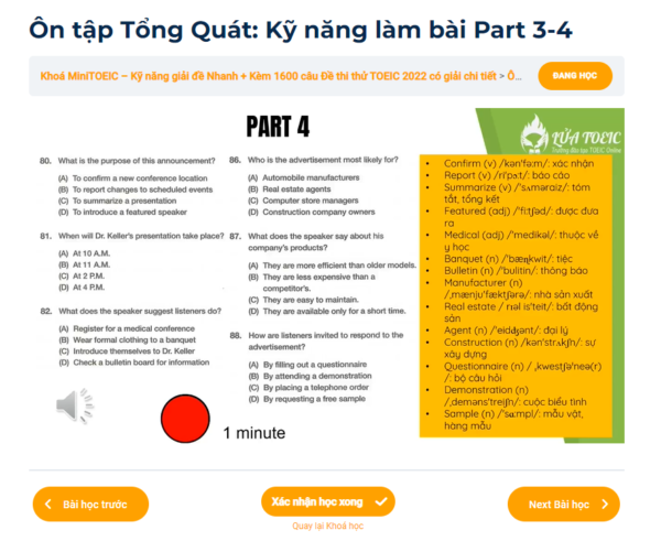 mẹo làm bài thi toeic part 4