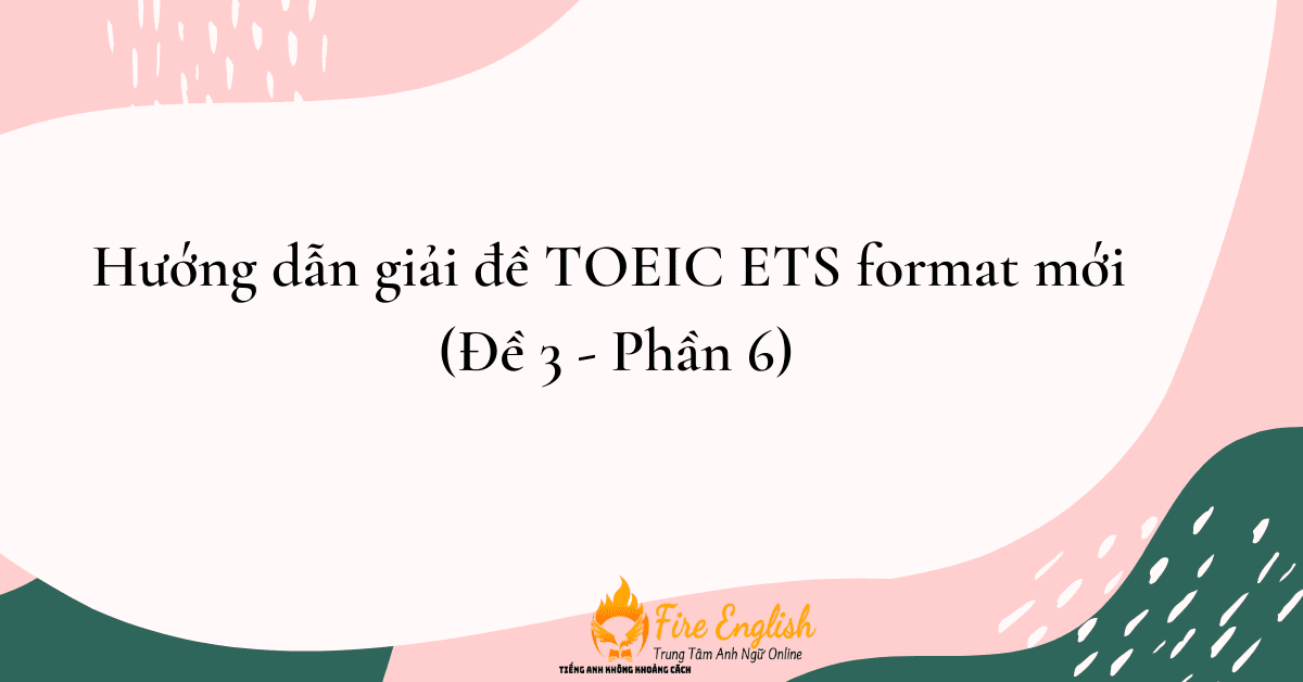 đề TOEIC ETS format mới