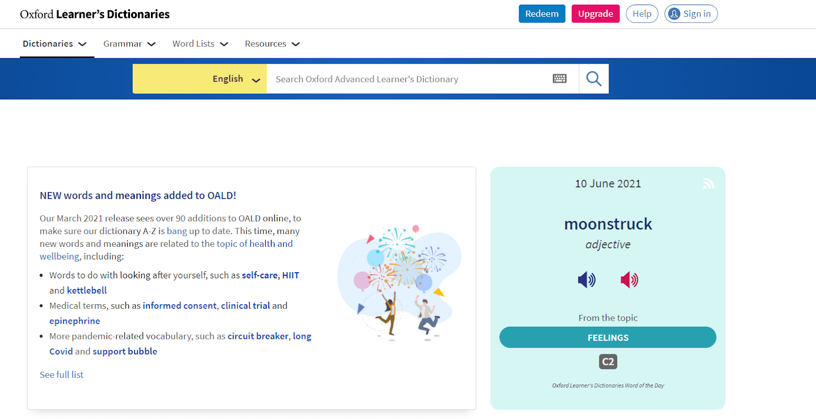 Oxford dictionary - Trang web tra từ đồng nghĩa tiếng anh nhanh chóng