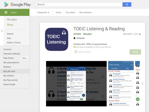 App luyện thi TOEIC - TOEIC Listening & Reading